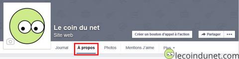 Page facebook - A propos Page facebook - A propos