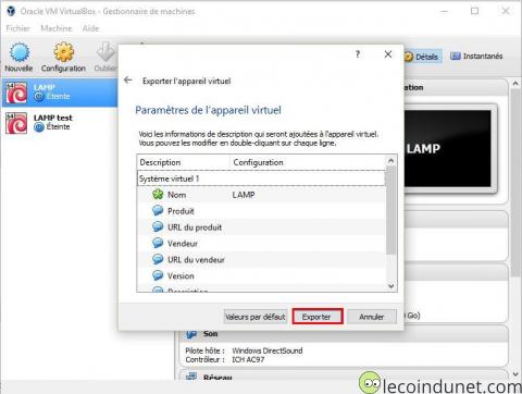 VitualBox - Exporter VitualBox - Exporter