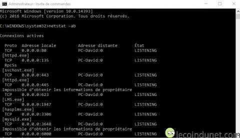 Windows - commande Netstat Windows - commande Netstat