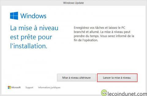 Windows 10 - Lancer la mise à jour Windows 10 - Lancer la mise à jour