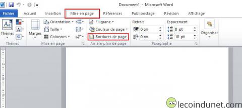 Word - Bouton Bordure de page Word - Bouton Bordure de page