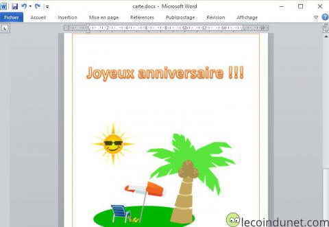 Word - Exemple carte Word - Exemple carte