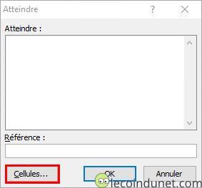 Excel - Boite dialogue atteindre Excel - Boite dialogue atteindre