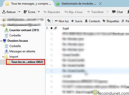 Thunderbird - Mbox importé Thunderbird - Mbox importé
