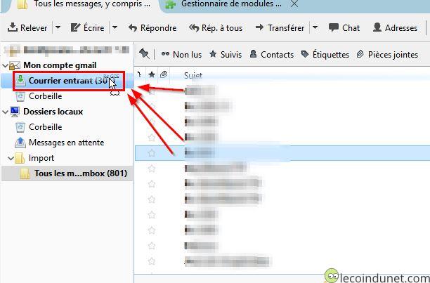 Thunderbird - Importer Mbox dans Gmail par glissé déposé Thunderbird - Importer Mbox dans Gmail par glissé déposé