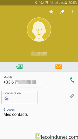 Android - Détails d'un contact Android - Détails d'un contact