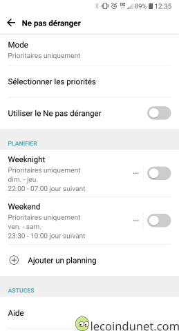 Android - Mode ne pas déranger Android - Mode ne pas déranger