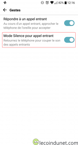 Android - option Retourner le téléphone pour couper la sonnerie Android - option Retourner le téléphone pour couper la sonnerie