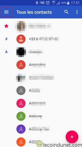 Android Google Contact - Liste des contacts Android Google Contact - Liste des contacts