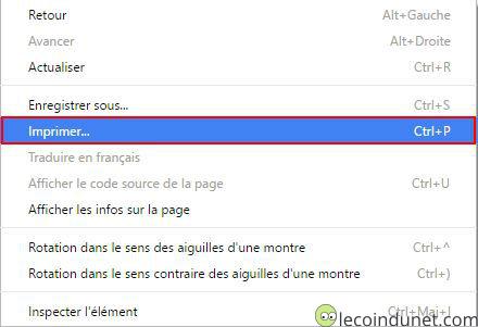 Google Chrome - Option imprimer Google Chrome - Option imprimer