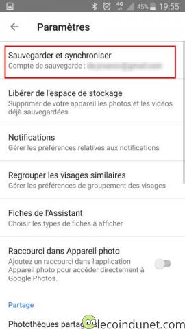Google photos - Option Sauvegarder et synchroniser photos vidéos Google photos - Option Sauvegarder et synchroniser photos vidéos