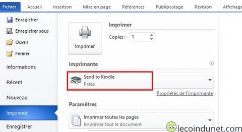 Kindle - Imprimante Send to Kindle Kindle - Imprimante Send to Kindle
