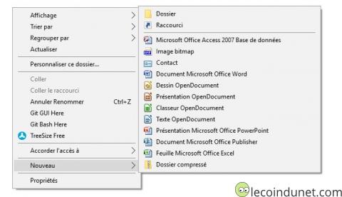 Nouveau document texte disparu du menu contextuel Nouveau document texte disparu du menu contextuel