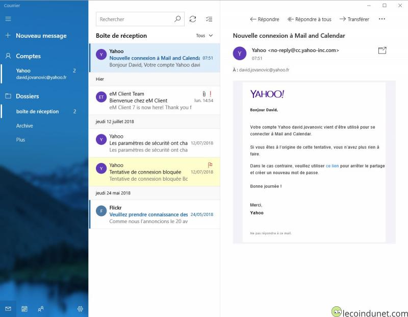 Courrier Windows 10 Courrier Windows 10