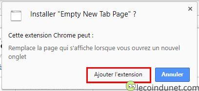 Empty New Tab Page - Ajouter extension Empty New Tab Page - Ajouter extension