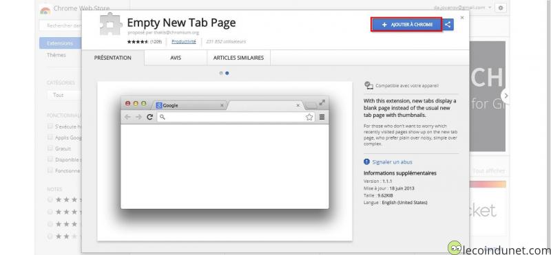 Empty New Tab Page extension Empty New Tab Page extension