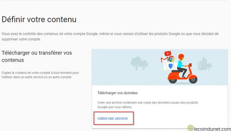 Google account - Créer une archive gmail Google account - Créer une archive gmail