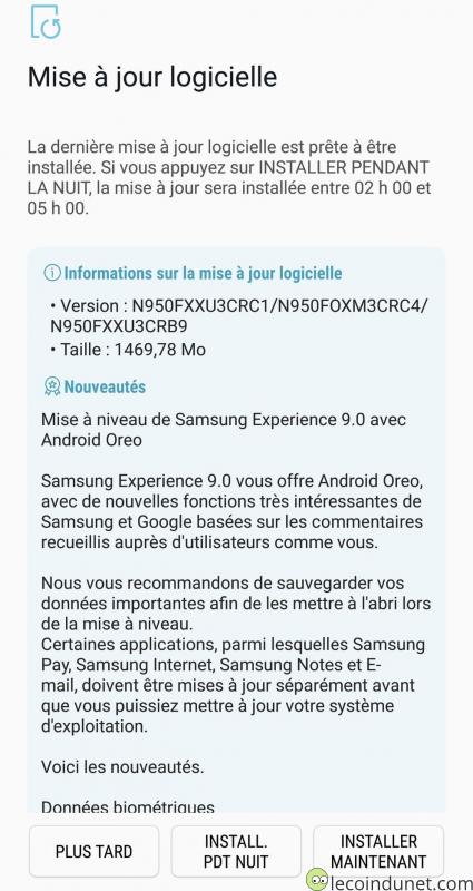 Mise à jour Android 8 sur le Galaxy Note 8 Mise à jour Android 8 sur le Galaxy Note 8