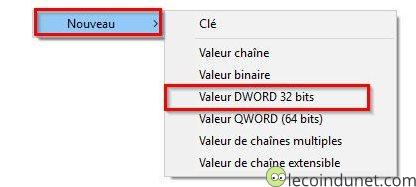 Regedit - Nouvelle valeur Dword 32 bits Regedit - Nouvelle valeur Dword 32 bits