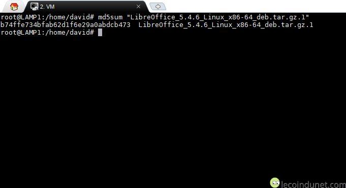 Vérifier hash MD5 d'une fichier avec Linux Vérifier hash MD5 d'une fichier avec Linux