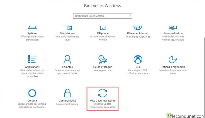 Windows 10 - Paramètres Windows Windows 10 - Paramètres Windows