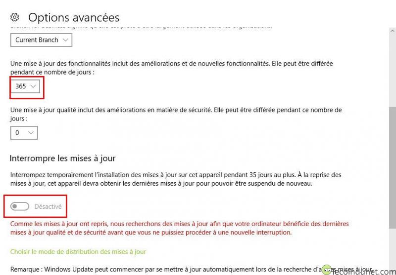Windows Update - Désactiver mise à jour Windows Update - Désactiver mise à jour