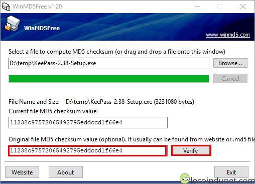 Vérifier hash MD5 d'une fichier avec WinMD5 Vérifier hash MD5 d'une fichier avec WinMD5