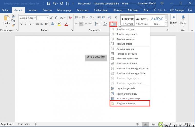 Comment Encadrer Un Titre Sur Word