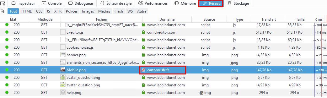 Elements non sécurisés HTTPS console développeur Firefox Elements non sécurisés HTTPS console développeur Firefox