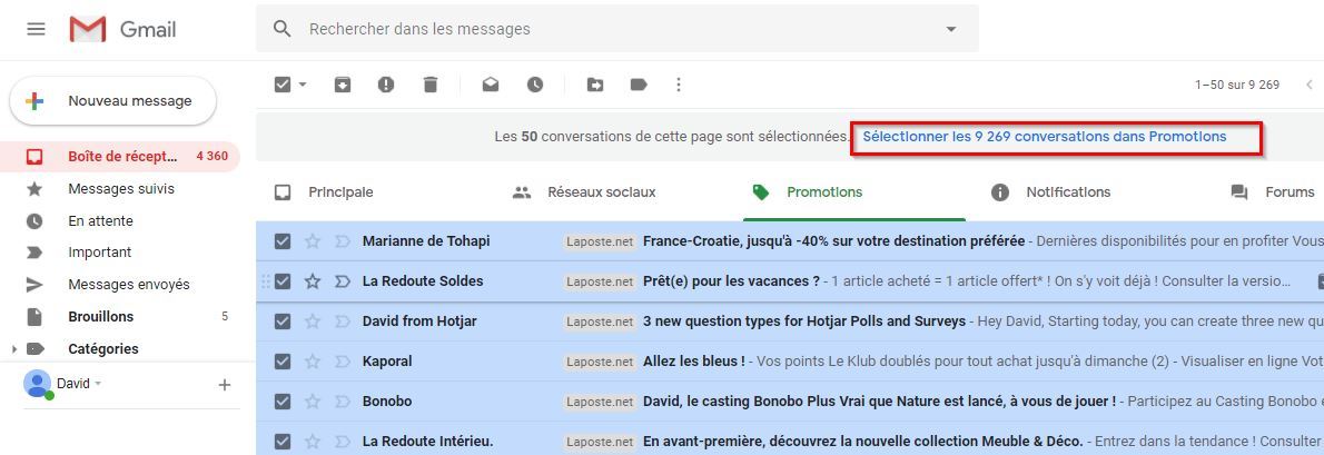 Gmail - Sélectionner x conversations Gmail - Sélectionner x conversations