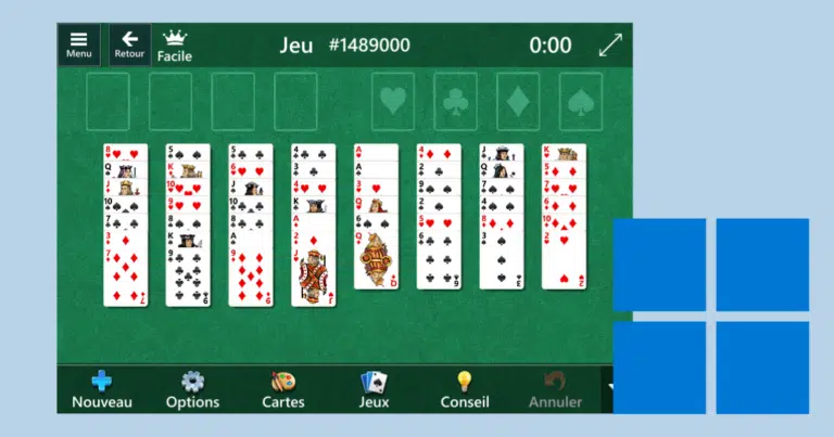 Jouer gratuitement au FreeCell, Solitaire, Démineur sur Windows