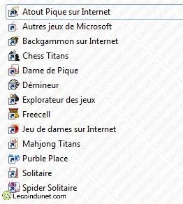 liste jeux windows 7