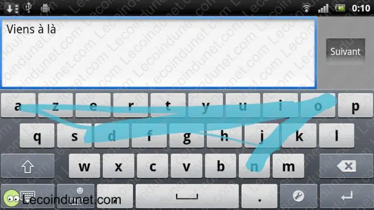 Xperia glisser pour écrire (Swipe to write) sur Android