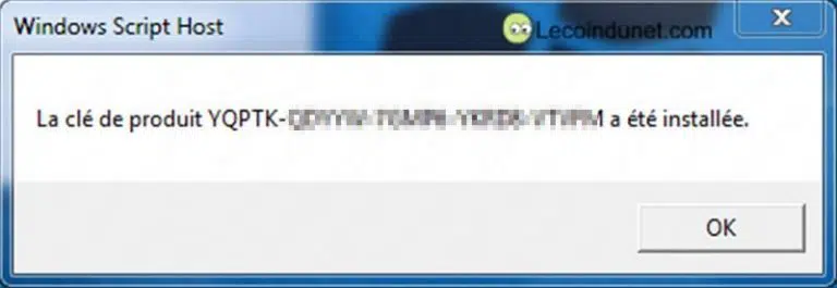 Modifier la clé de licence produit sous Windows 7