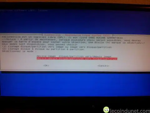 Cloner son disque dur/SSD vers un autre disque avec Clonezilla – Le Crabe  Info