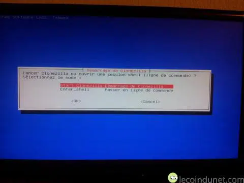 Clonezilla - Demarrage