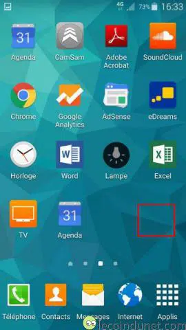Android 5 - Appuie long écran d'accueil