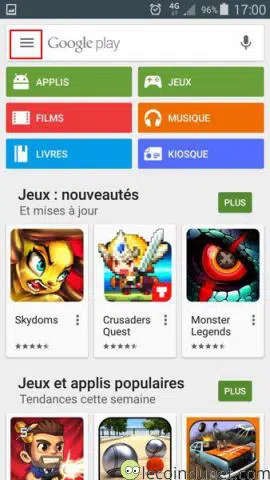 Google Play - Accueil