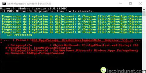 Windows 10 - Commande appxpackage