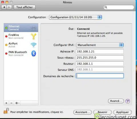 Mac OS - Réseau