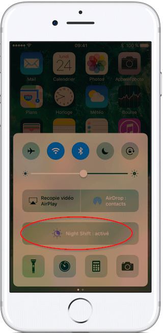 Filtre lumière bleue sur iPhone