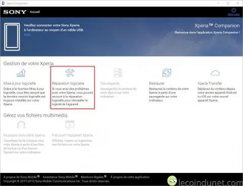 Xperia Companion - réparation logicielle Xperia Companion - réparation logicielle