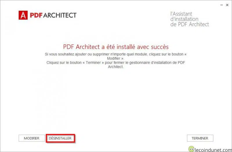PDF Architect - Désinstaller