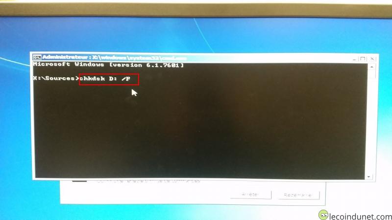 Windows 7- Réparer avec CHKDSK