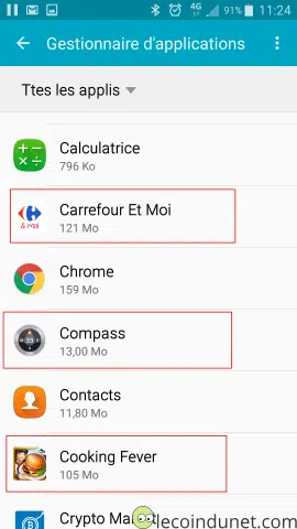 Désinstaller apps Android