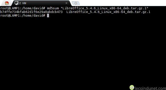 Vérifier hash MD5 d'une fichier avec Linux