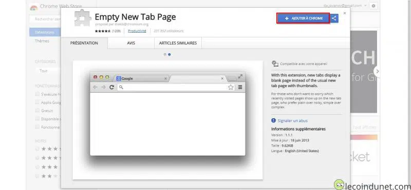 Empty New Tab Page extension