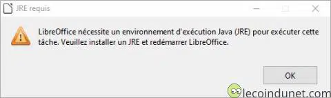 Erreur JRE LibreOffice