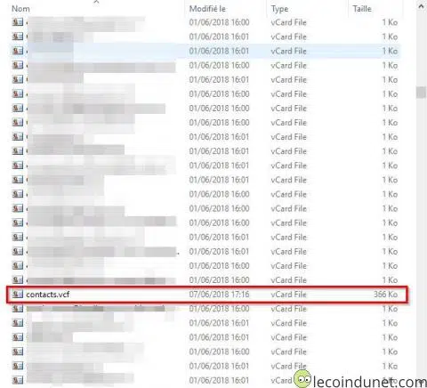 Fichier fusionné contacts.vcf