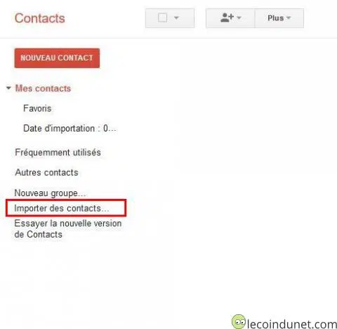 Google contacts ancienne version